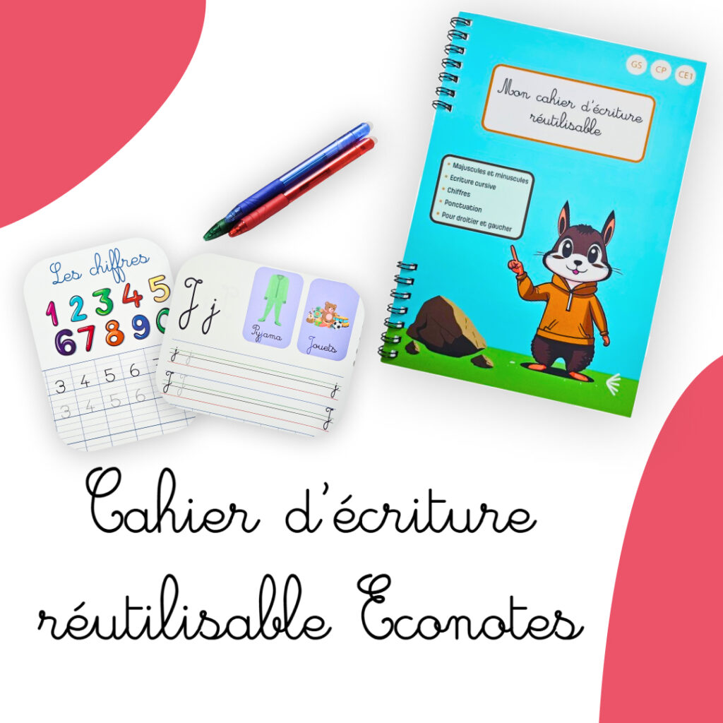 Cahier d'écriture réutilisable • GS CP CE1 • Econotes